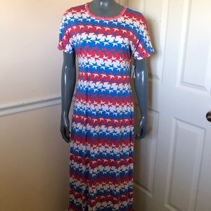 Stars print LuLaRoe maxi Maria dress small